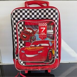 Disney Pixar Cars Lighting Mcqueen Rolling Luggage Suitcase
